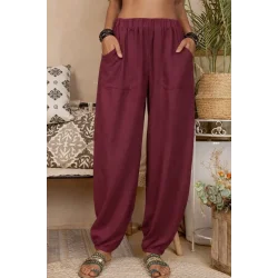 Kadın Yüksek Bel Cep Detaylı Pantolon