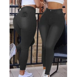 Kadın Yüksek Bel Dar Kesim Kot Pantolon