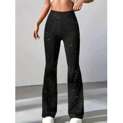 Kadın Yüksek Bel Taşlı Dalgıç Tayt