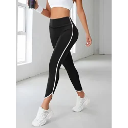 Kadın Yüksek Bel Yan şerit Detaylı Dalgıç Tayt