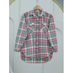 Kapaklı Cepli Tüvit Gömlek -Pembe