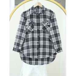 Kapaklı Cepli Tüvit Gömlek    -Siyah