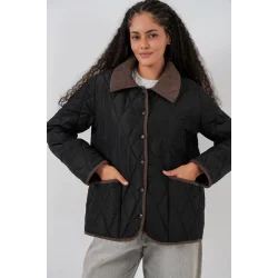 Kapitone Oversize Mont 5226 - Siyah