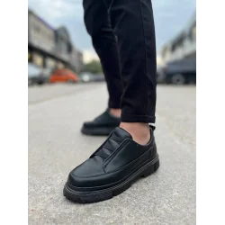 KB-703 Kuback Kömür Cilt Lastikli Günlük Erkek Ayakkabı