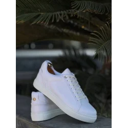 KB-BX1  Kuback Beyaz Cilt Yüksek Beyaz Taban Günlük Erkek Ayakkabı