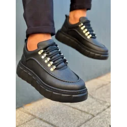 KB-X10 Kuback Kömür Cilt Yüksek Taban Günlük Spor Ayakkabı