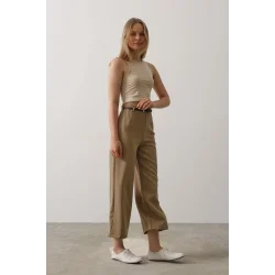 Kemer Pens Detaylı Pantolon - Haki