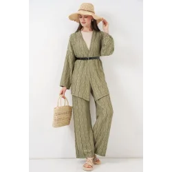 Kimono Pantolon İkili Takım 30078 - Çağla
