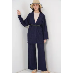 Kimono Pantolon İkili Takım 30078 - Lacivert