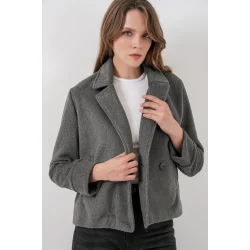 Kısa Kaşe Ceket 0725 - Gri