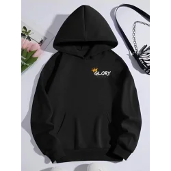 Kışlık Üç İplik Kapşonlu SweatShirt - Siyah