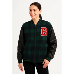 Kolları Suni Deri Içi Astarlı Oduncu Kolej Içi Ceket - Haki