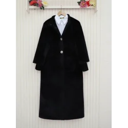 Kolu Ribanalı Çıtçıtlı Astarlı Kaban -Siyah