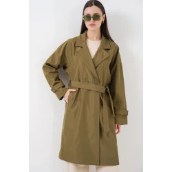 Kruvaze Yaka Trençkot 5987 - Haki