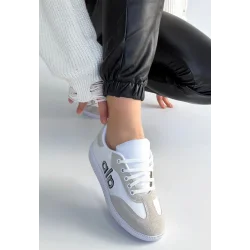 Lendo Beyaz Cilt Bağcıklı Spor Ayakkabı