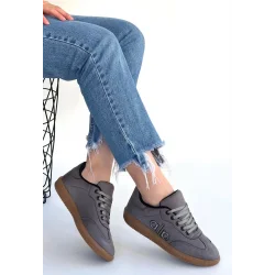 Lendo Gri Süet Bağcıklı Spor Ayakkabı