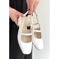 Liva Beyaz Cilt Topuklu Ayakkabı