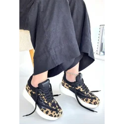 Mark Leopar Süet Bağcıklı Spor Ayakkabı