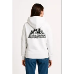 Nihilist Penguen Temalı Oversize Kapüşonlu Sweatshirt - Beyaz