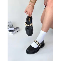 Okira Siyah Cilt Oxford Ayakkabı