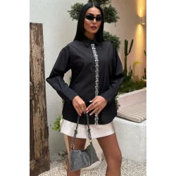 Önü Şerit Taşlı Gömlek 3448