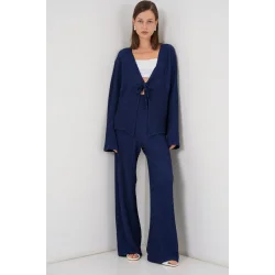 Örme Bluz Pantolon İkili Takım 30052 - Lacivert
