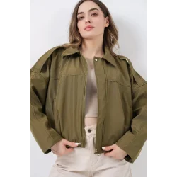 Oversize Kısa Ceket 0732 - Haki