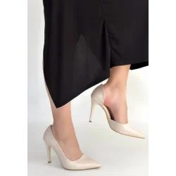 Pley Bej Rugan Stiletto Ayakkabı