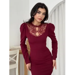 Port Dantel Detay Elbise