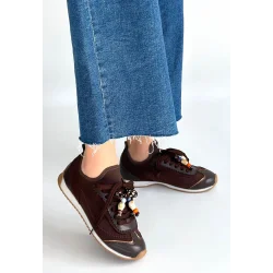 Riaf Kahverengi Cilt Bağcıklı Spor Ayakkabı