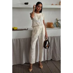 Shalina Süzüne Nakışlı Crop Takım 9796-08