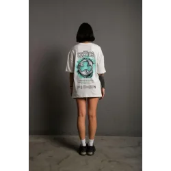 Sırt Baskılı T-shirt - Beyaz