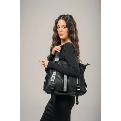 Toja Siyah Cilt Kol Ve Omuz Çantası