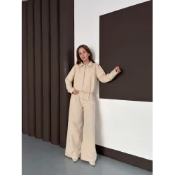 Trenç takım alt üst bej ons