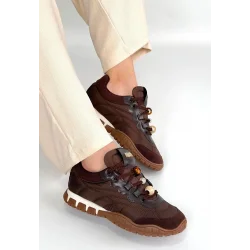 Tues Kahverengi Nubuk Bağcıklı Spor Ayakkabı