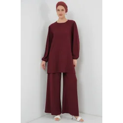 Tunik Pantolon Alt Üst Takım 6663 - Bordo