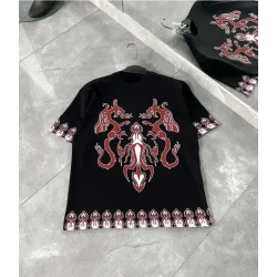 Unisex Bisiklet Yaka Baskılı Oversize T-Shirt - Siyah