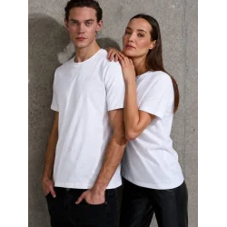 Unisex Kısa Kollu Bisiklet Yaka Basic Viskon Bluz