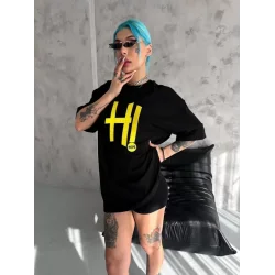 Unisex Nakış İşlemeli T-Shirt - Siyah