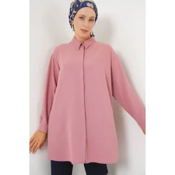 Uzun Gömlek Tunik 5945 - Pudra