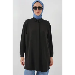 Uzun Gömlek Tunik 5945 - Siyah