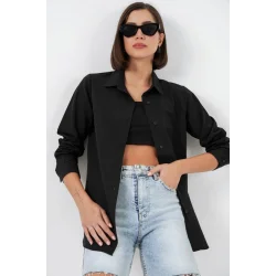 Uzun Kol Basic Gömlek 20279 - Siyah