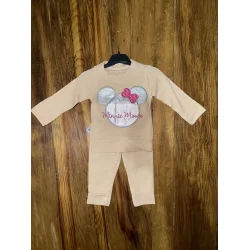 3-12 aylık ayıcık desenli takım krem