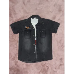 3-9 yaş Tshirt gömlek ikili takım kısa kol füme