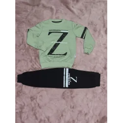 3-9 yaş z baskılı alt üst takım siyahmint erkek çocuk