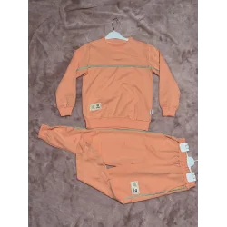 4-10 yaş kız çocuk pembe Armalı yeşilbiye detaylı alt üst ikili takım