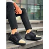 KB-X46 Kuback Siyah Bej Yüksek Siyah Taban Günlük Spor Ayakkabı