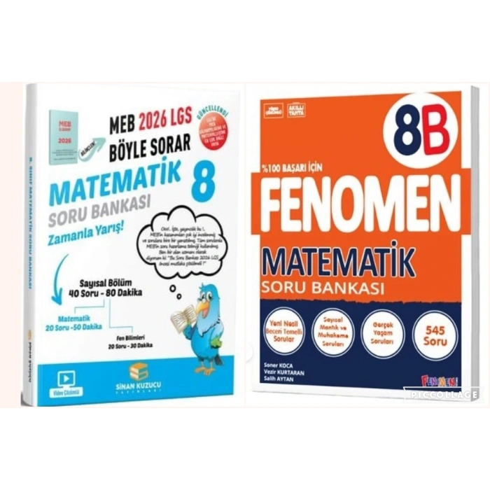 LGS 8. Sınıf Sinan Kuzucu & Fenomen Matematik Soru Bankası Seti | 2026