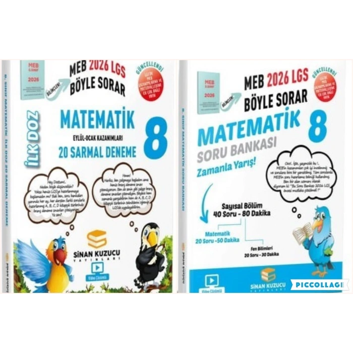 2026 Sinan Kuzucu LGS 8. Sınıf Matematik Soru Bankası ve Matematik İlk Doz Deneme