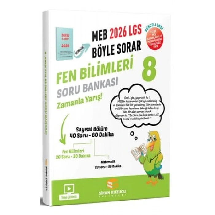 2026 | 8. Sınıf LGS Fen Bilimleri Soru Bankası | Sinan Kuzucu